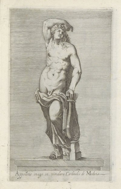 Skulptur af Apollo Billede af Apollonius i kardinal de Medicis grønne have (titel på objektet) Antikke skulpturer i Rom (serietitel) Ikoner af de gamle statuer af byen Rom, som ses på offentlige steder (serietitel) af Anonymous