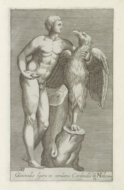 Skulptur af Jupiter som adelaar mødte Ganymedes Figur af Ganymedes i kardinal de
