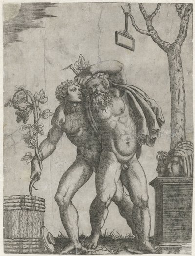 Silenus støttet af en ung Bacchant af Anonymous