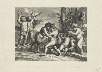 At spille putti i et landskab af Anonymous
