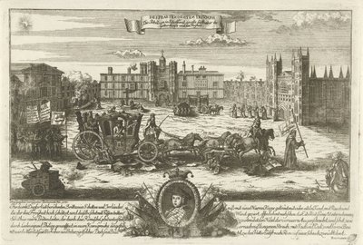 Spotprent op de Engelse foregivet Charles Edward Stuart, 1745 Despreendenten Trivmph / Oprøret i Skotland til alle elskere af tilbedelse og frihed (titel på objekt) af Anonymous