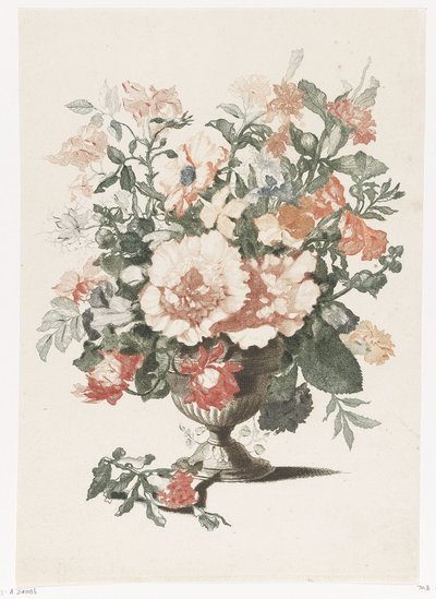 Stenvase med blomster af Anonymous