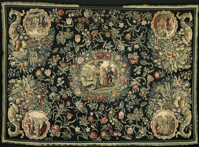 Dug med Josephs historie og et blomstermønster af Anonymous