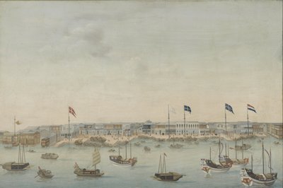 Tre udsigter over Pearl River: Canton, Macao, Whampoa Udsigt over Roadstead of Canton af Anonymous