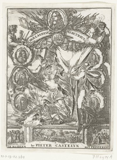 Titelside på det hollandske Merkur af året 1673 (titel på objekt) af Anonymous