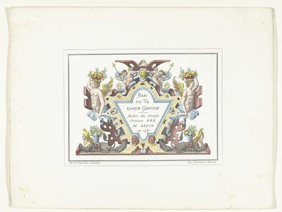 Titelprent for de serie kostuumprenten i faksimile Habitus Variarum Gentium Habitus Variarum Gentium / Habitz des divers Nations Abr De Bruyn inv. 1581 (titel på objekt) af Anonymous