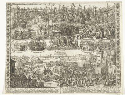 Datter af Willem III til England, 1688 The demolation of His kings: Highness in England on the 11th [novem]bris 1688 / Arrival of His kings: Highness in England on the 15th and 16th [novem]bris 1688 (titel på objekt) af Anonymous