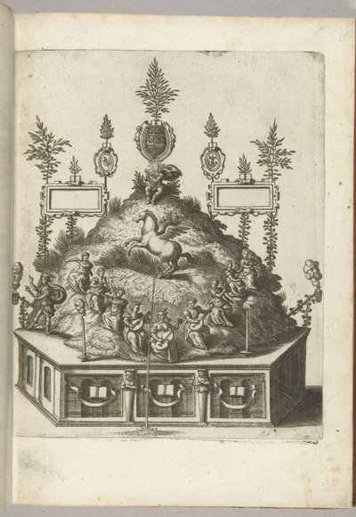 Scene med Apollo på Parnassus, 1594 af Anonymous