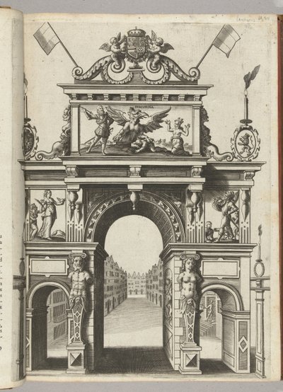 Triumfport med Ernst, der reddede Belgica fra Discordia, 1594 af Anonymous