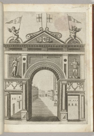 Triumfport med allegoriske figurer og Putti med kæden af ​​det gyldne skind, 1594 af Anonymous