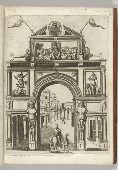 Triumfport med byens pige, 1594 af Anonymous