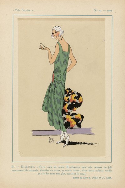 Meget parisisk, 1923, nr. 10: 9. - EMERALD. - Denne moirékjole fra renæssancen.... af Anonymous