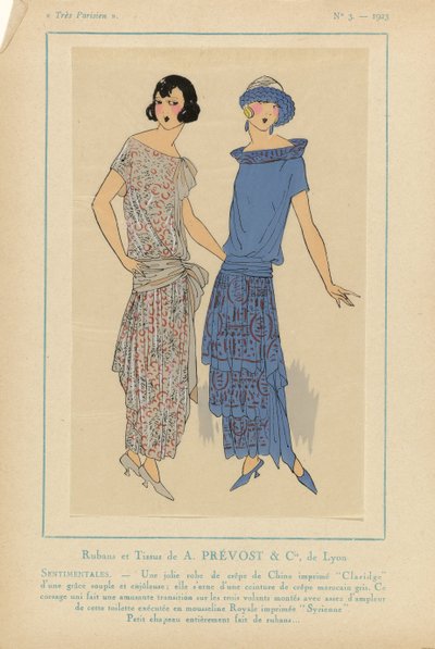 Meget parisisk, 1923, nr. 3: Bånd og stoffer af A. PRÉVOST...SENTIMENTALES... af Anonymous