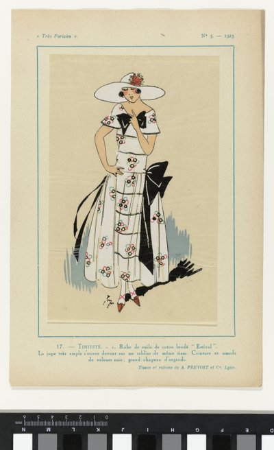 Meget parisisk, 1923, nr. 5: 17.- GENOMHED. - 1. Slørkjole... af Anonymous