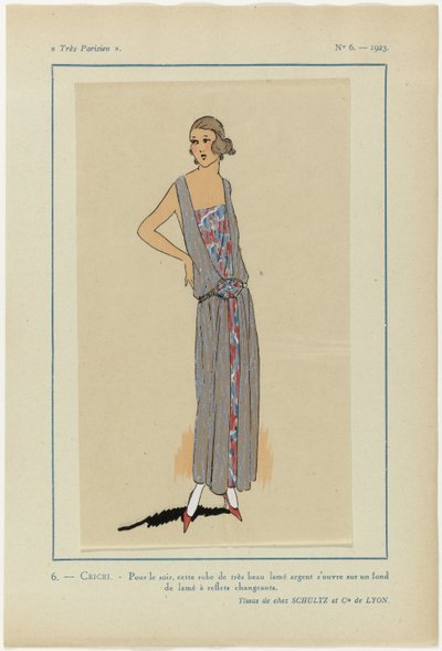Meget parisisk, 1923, nr. 6: 6.- CRICRI. - Til aften, denne kjole... af Anonymous