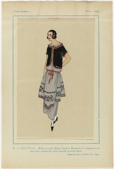 Meget parisisk, 1923, nr. 6: 8. UNG PIGE. - Algeriet slørkjole... af Anonymous