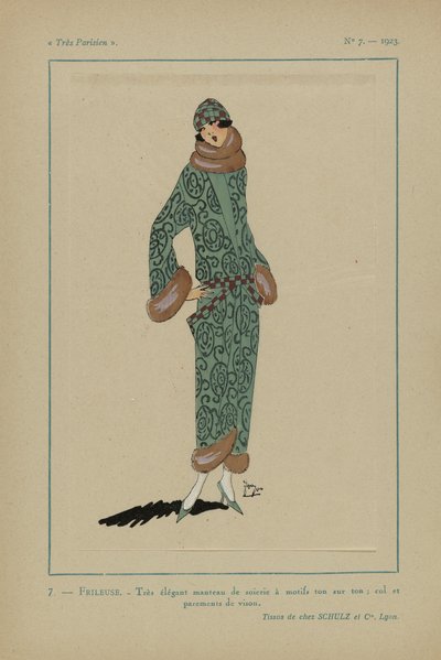 Meget parisisk, 1923, nr. 7: 7. - FRILEUSE. - Meget elegant frakke... af Anonymous