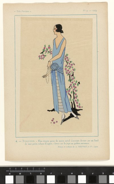 Meget parisisk, 1923, nr. 9: 4. - TURKIS. - Et smalt hylster af moiré... af Anonymous