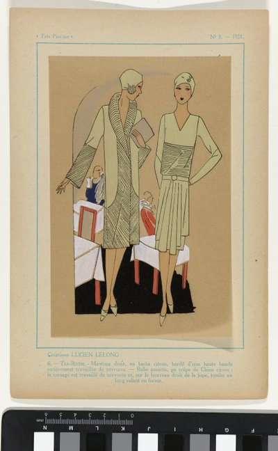 Meget parisisk, 1928, nr. 8: Creations LUCIEN LELONG / 6. - TE-ROOM... af Anonymous