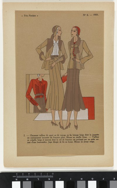 Meget parisisk. Mode, Chic, Elegance Meget parisisk, 1931, nr. 6: 2. - Charmerende sportsdragt... af Anonymous
