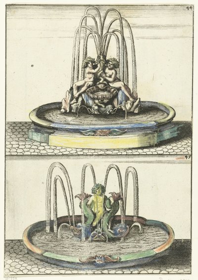 To springvand under hinanden Architectura Curiosa Nova (serietitel) af Anonymous