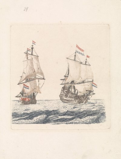 To sejlskibe på havet af Anonymous