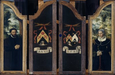 To vinger af en triptykon med portrætterne af Julien de Brouckere og hans kone Elisabeth Canneel af Anonymous