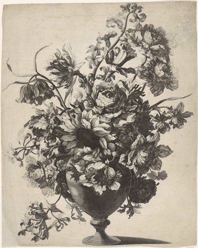 Vase med blomster af Anonymous