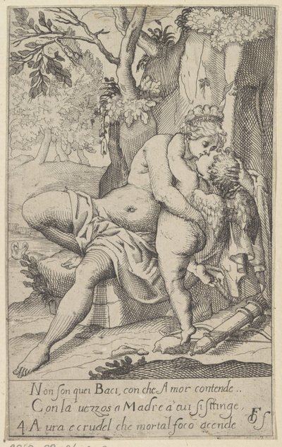 Venus kysser Amor Scener med Venus og Amor (kopier) (serietitel) Scherzi d
