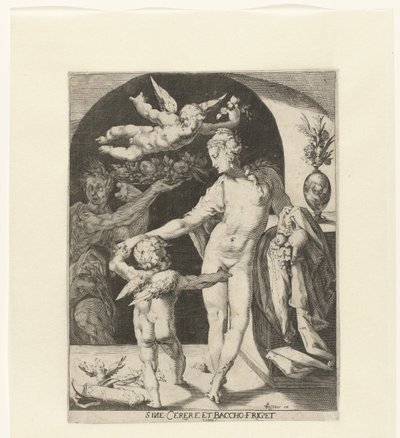 Venus mødte Amor en faun Venus fryser uden Ceres og Bacchus (titel på objekt) af Anonymous