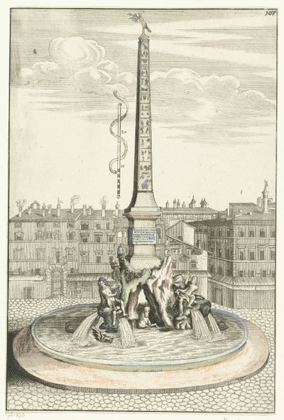 Vier Stromen Fontein Innocentivs ti mvs p.m. Pamphilis fødested (...) (titel på objekt) Nysgerrig ny arkitektur (serietitel) af Anonymous