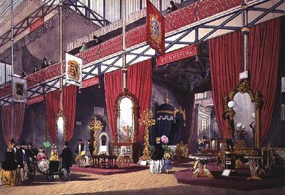 Udsigt over møbelsektionen af den store udstilling, 1851 (farvetryk) af Anonymous