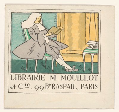 Visitkort fra boghandler M. Mouillot et cie i Paris af Anonymous