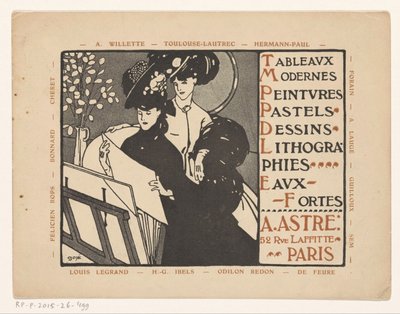 Visitkort af kunsthandler Achille Astre i Paris af Anonymous