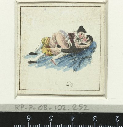 Par, der elsker, mand og kvinde klædt Eight Erotic Scene (serietitel) af Anonymous