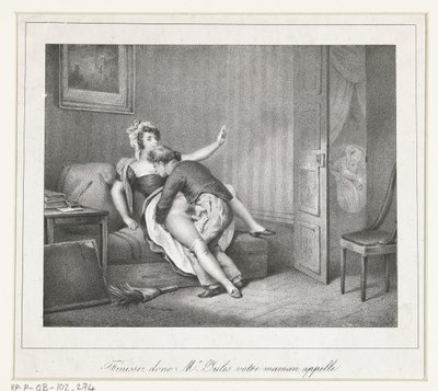 Par elsker på en sofa Finissez donc Mr. Jules votre maman appelle. (titel på objekt) af Anonymous