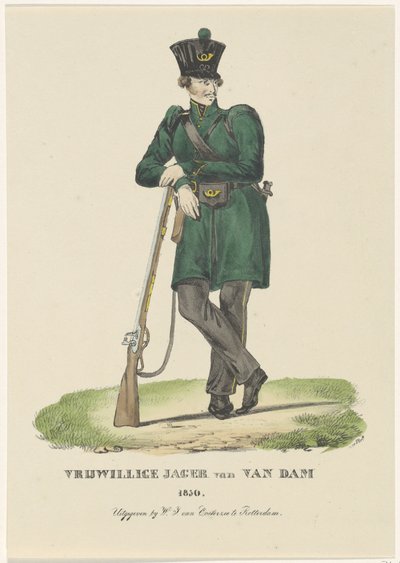 Van Dams frivillige jæger, 1830 Frivillig jæger af Van Dam 1830 (titel på objekt) af Anonymous