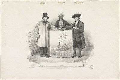 Våbenskjold med belgiske, javanesere og hollændere, 1826 af Anonymous
