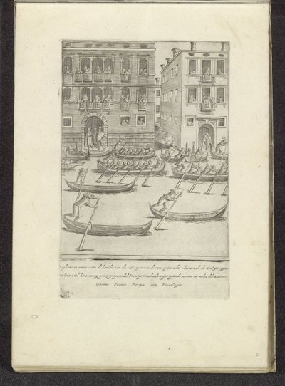 Konkurrence af gondoler og robåde i Venedig Scener fra venetiansk liv (serietitel) Habiti d