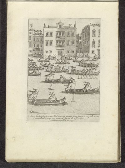 Konkurrence af gondoler og robåde i Venedig Scener fra venetiansk liv (serietitel) Habiti d