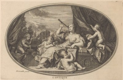 Zichtkunde Optik (titel på objekt) Cabinet of Fine Arts, eller Samling af de smukkeste tryk, indgraveret efter de originale malerier (...) (serietitel) af Anonymous
