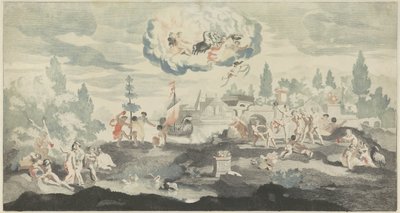 Solguden Apollo kører i sin vogn hen over himlen af Anonymous