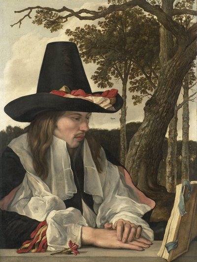 A Man Reading, ca. 1660 (olie på lærred) af Anonymous Anonymous