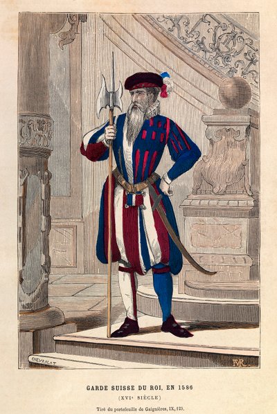 En schweizisk kongens garde i 1586 (Henry III) - Medlem af kongens schweiziske garde af Anonymous Anonymous
