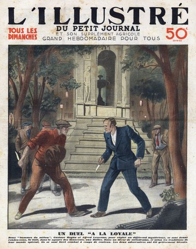 En retfærdig duel: Gustave Hoyau og Alfred Lessene mødtes om natten på square des Innocents aux Halles og kæmpede med en kniv af Anonymous Anonymous
