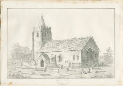 Acton Trussell Church: blyantstegning, nd [?1800-tallet] (tegning) af Anonymous Anonymous