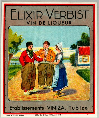 Annonce for spiritus Elixir verbist (chromolithography) af Anonymous Anonymous