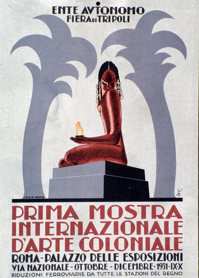 Reklameplakat for første udstilling af kolonial kunst af Anonymous Anonymous