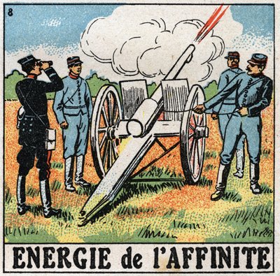 Affinitetsenergi: skytter, der affyrer sprængstoffer. Anonym illustration fra 1925. Privat samling. af Anonymous Anonymous