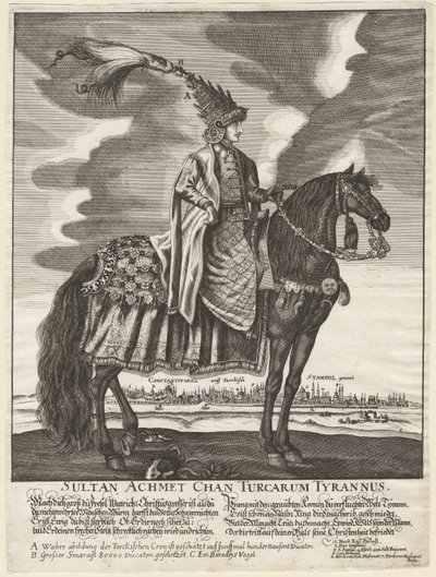 Ahmet III - Sultan Ahmed III (1673-1736) - Anonym - 1710 - Kobberstik - 37,5x28 - Privat samling af Anonymous Anonymous